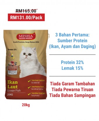 Kucing Terbuang : MISHA Dry Cat Food Ocean Fish 20KG