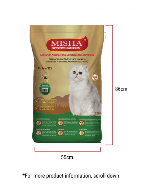 HAHFS : MISHA Dry Cat Food Chicken & Tuna 20KG