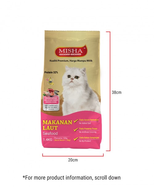 Feeder Rohani Anie : MISHA Dry Cat Food Seafood 1.5KG