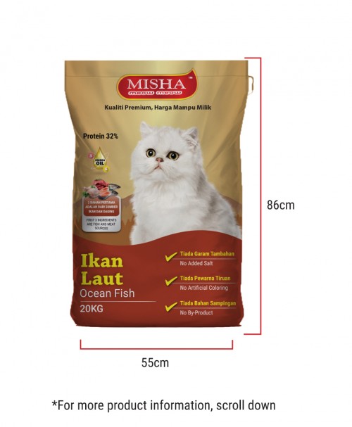SCAS : MISHA Dry Cat Food Ocean Fish 20KG