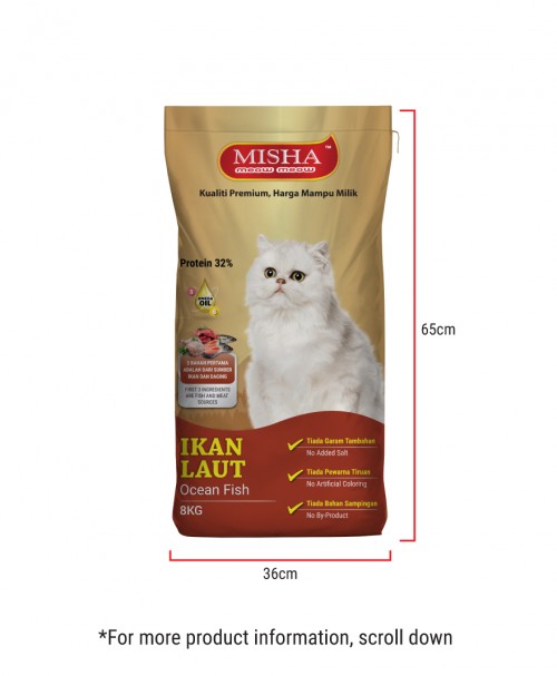 Feeder Rohani Anie : MISHA Dry Cat Food Ocean Fish 10kg (8kg Free 2kg)