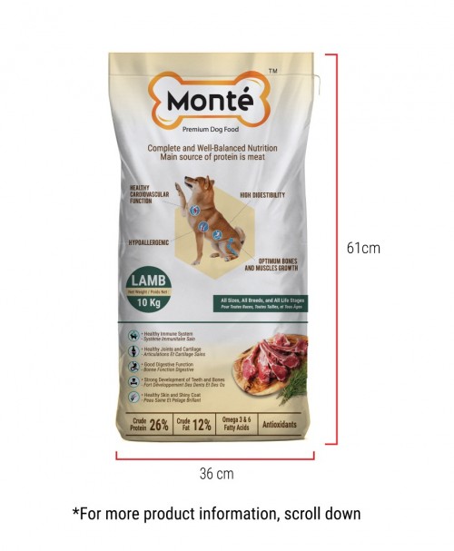 SM Kwang Hua : Monte Premium Dog Food Lamb 10kg