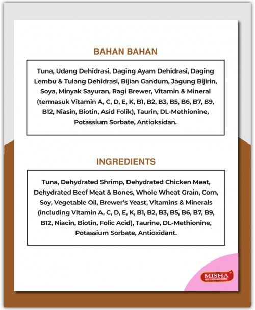 AMANAH : MISHA Dry Cat Food Seafood 20KG