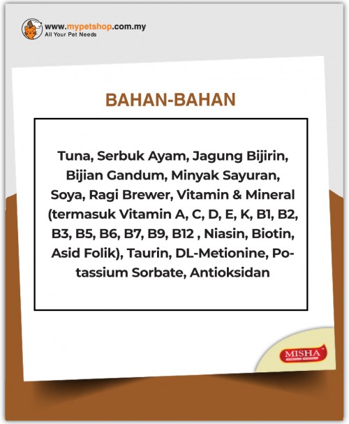 AMANAH : MISHA Kitten Kibbles Chicken & Tuna 1.5KG