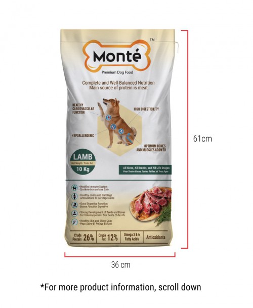 Cats Fun Home : Monte Premium Dog Food Lamb 10kg