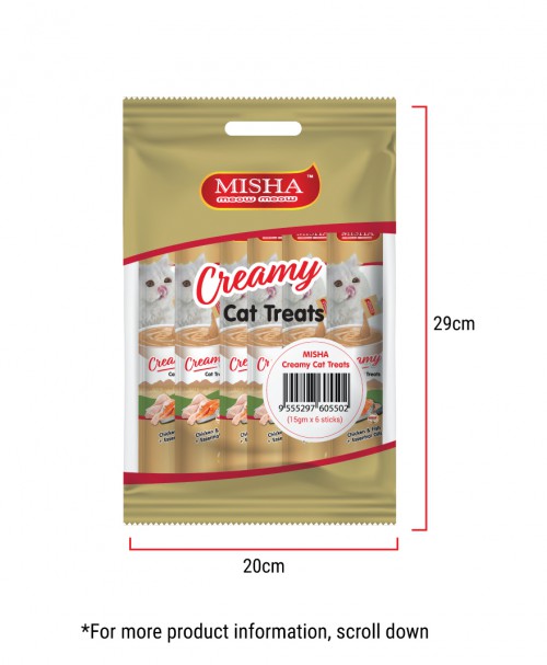 MISHA Creamy Cat Treats (15g x 6 sticks)