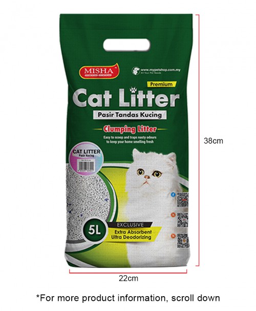 MISHA Cat Litter 5L x 5 Packs (1 bundle)