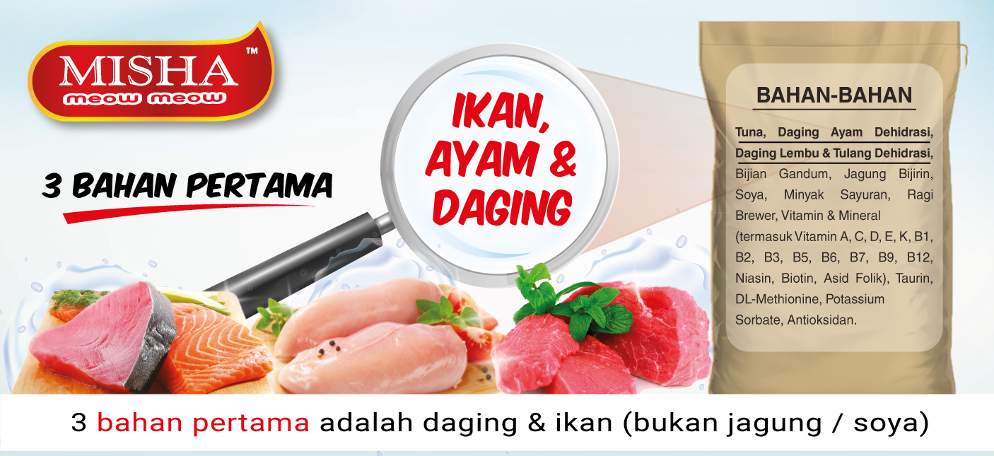 * *Bahan Utama MISHA Kibbles